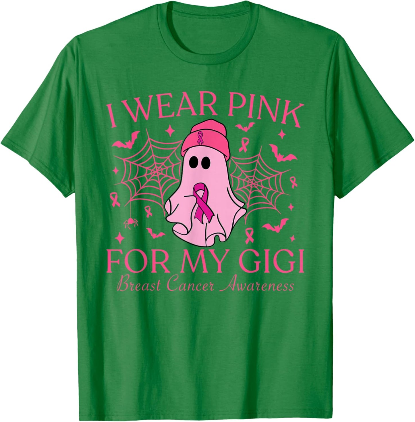 I Wear Pink For My Gigi Halloween Breast Cancer Women T-Shirt - T-Shirt | Irish Green