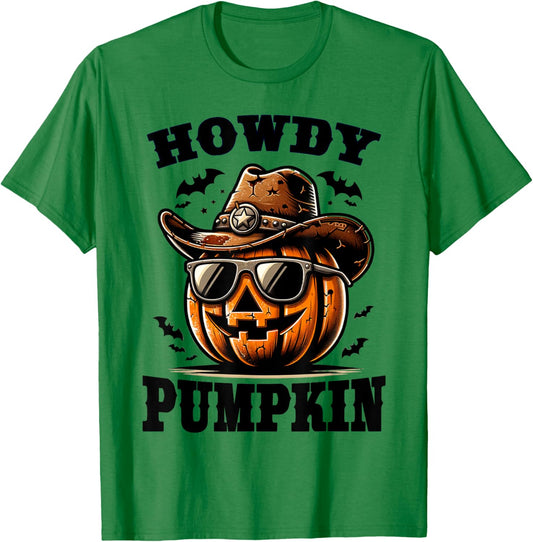 Howdy Pumpkin Western Halloween T-Shirt - T-Shirt | Irish Green