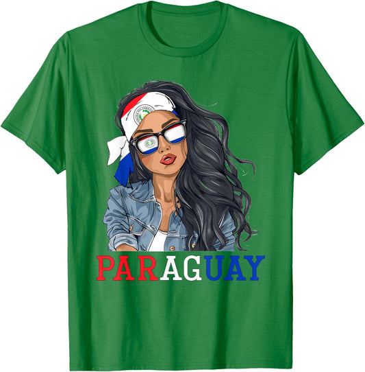 Paraguayan Woman Products Flag Uniform Heritage Paraguay T-Shirt - T-Shirt | Irish Green