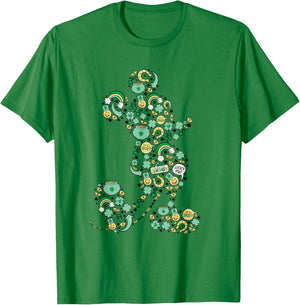NEW Disney Mickey St. Patrick's Day Lucky Icons Silhouette T-Shirt - T-Shirt | Irish Green