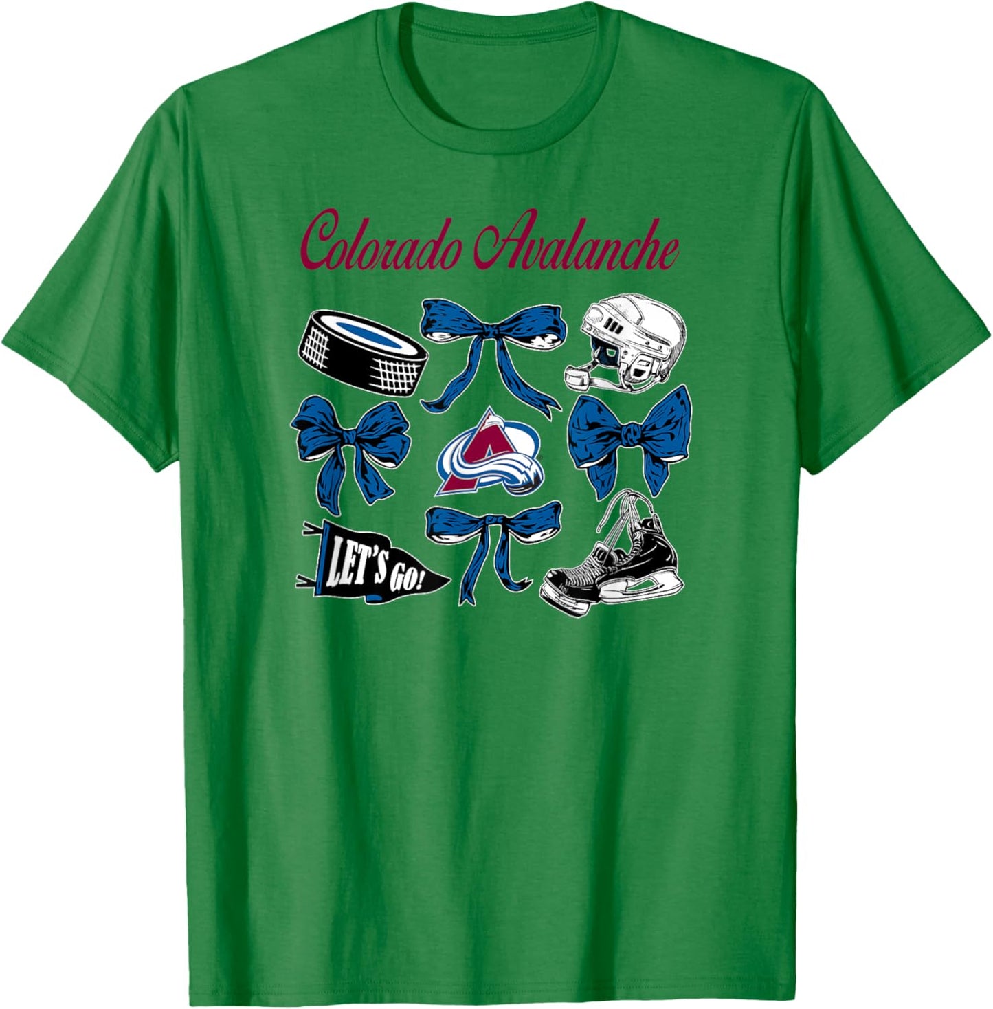 Colorado Avalanche Bows Gray NHL Officially Licensed T-Shirt - T-Shirt | Irish Green