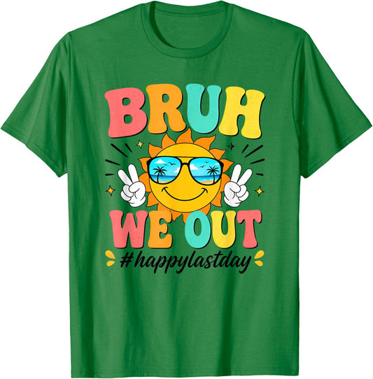Bruh We Out Happy Last Day of School T-Shirt - T-Shirt | Irish Green