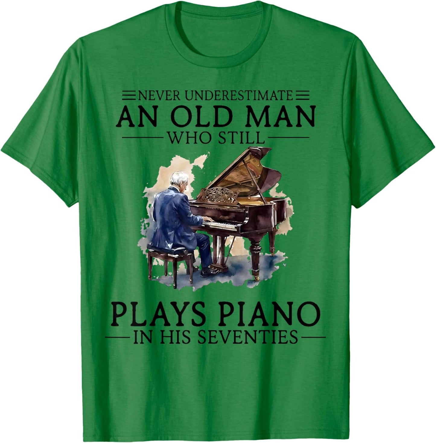 Vintage Old Man Piano Musician Gifts Women Kids T-Shirt - T-Shirt | Irish Green
