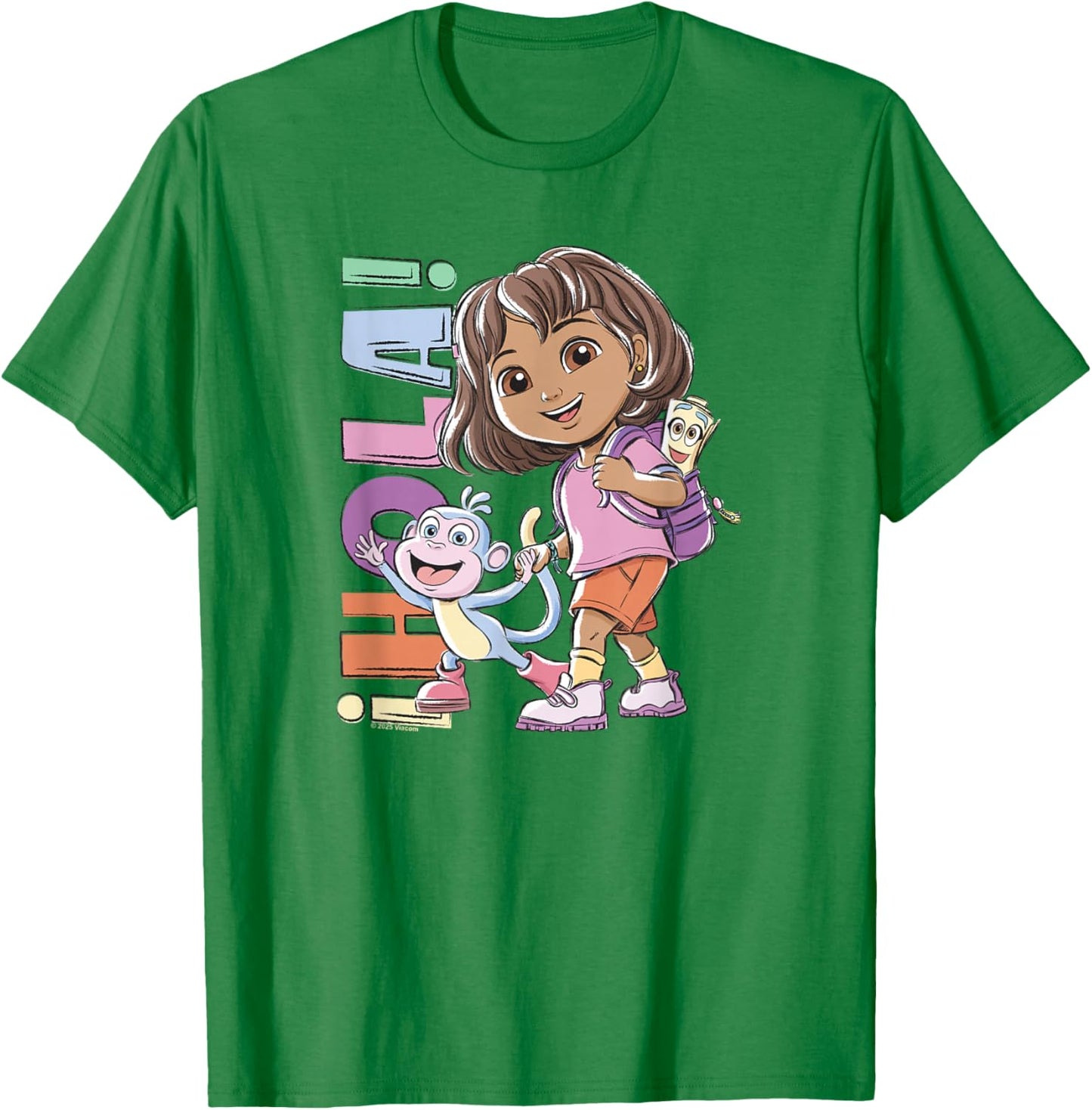 Dora (2024) Hola Dora Sketchy T-Shirt - T-Shirt | Irish Green
