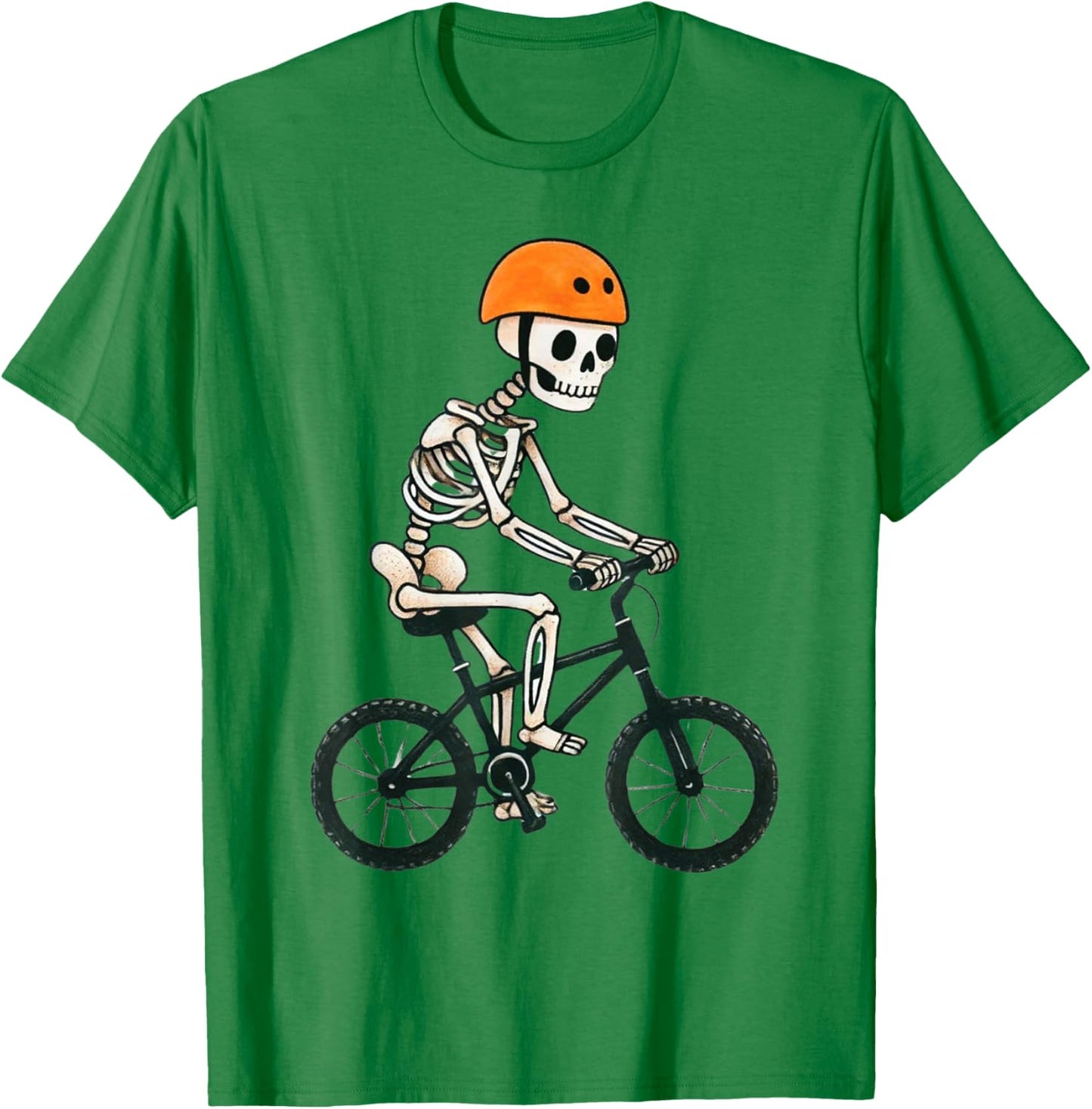 Skeleton Mountain Bike Halloween Costume Funny MTB Men Boys T-Shirt - T-Shirt | Irish Green