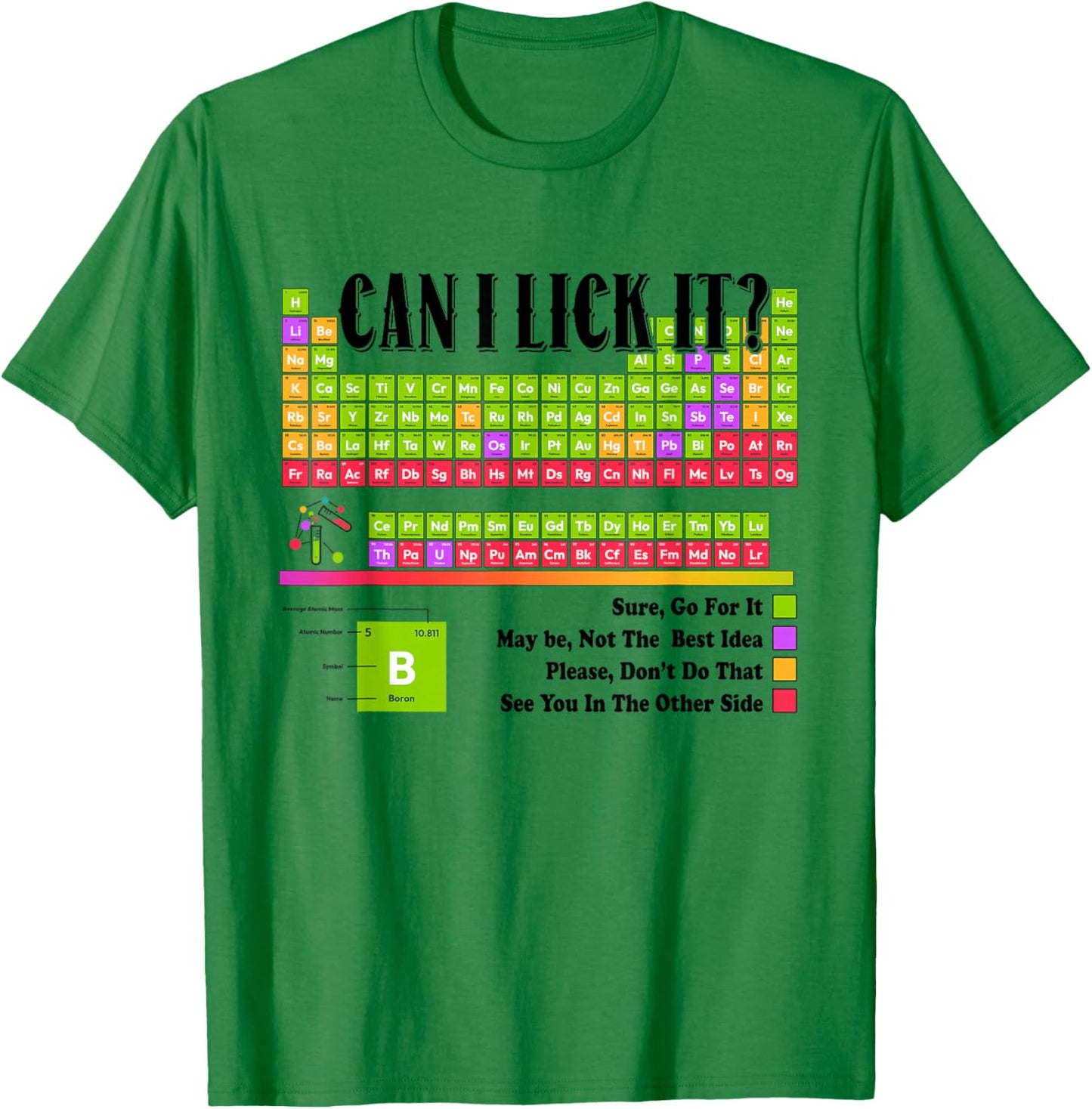 Can I Lick It Element Periodic Table Funny Chemistry Teacher T-Shirt - T-Shirt | Irish Green