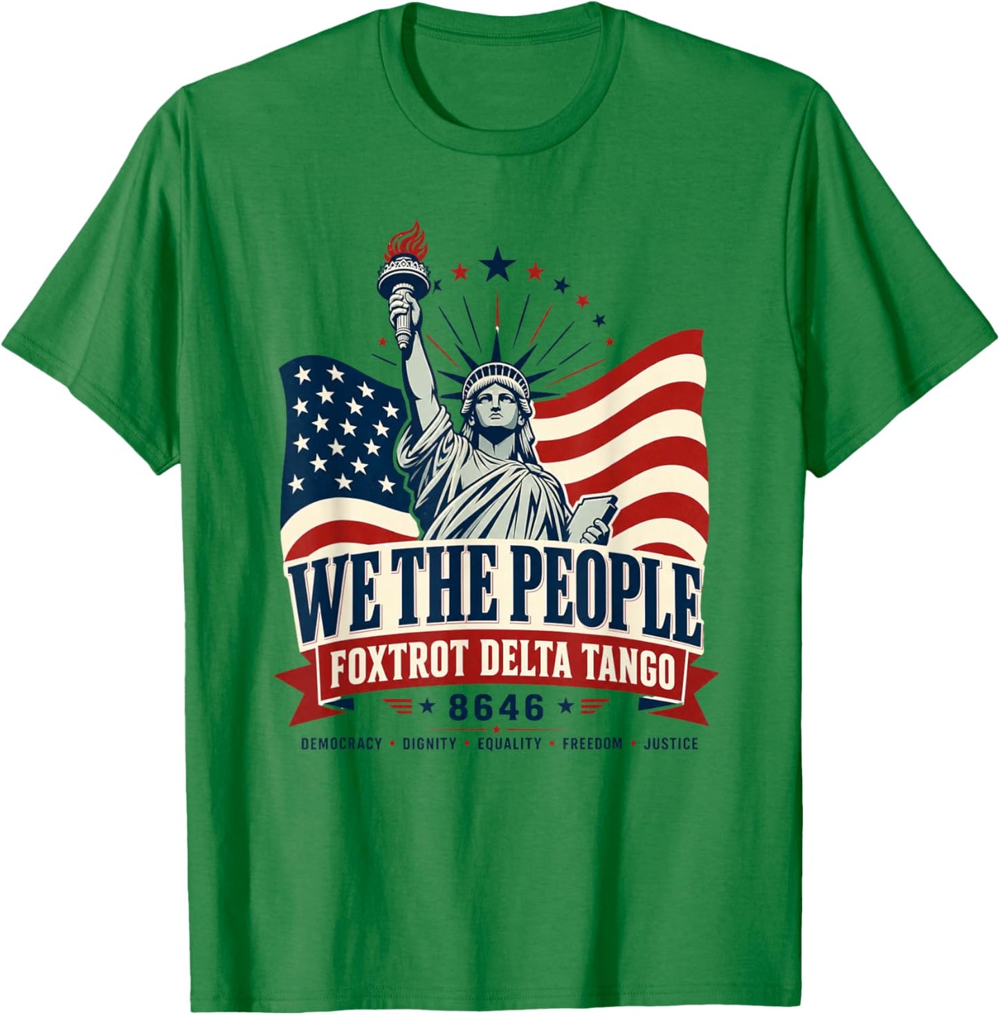 Foxtrot Delta Tango 8646 USA Liberal America Political T-Shirt - T-Shirt | Irish Green