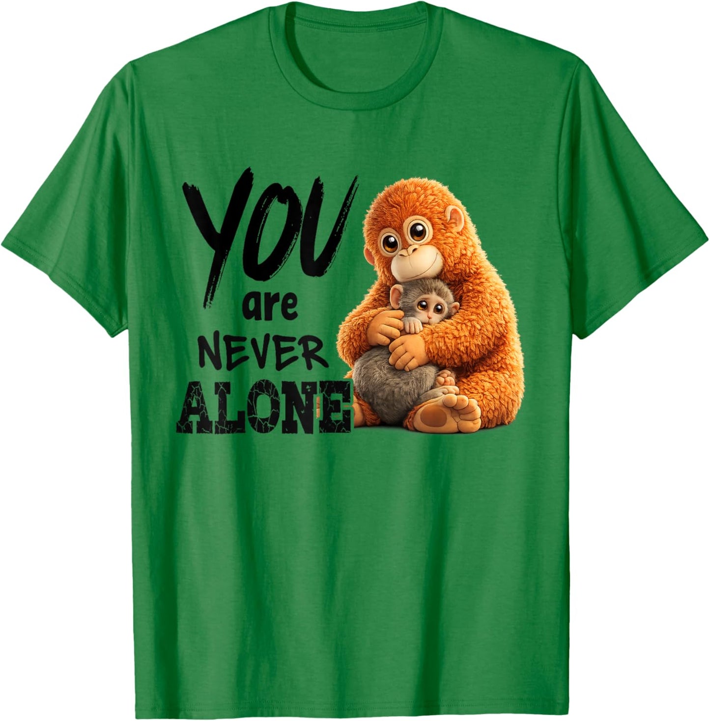 You are Never Alone Punch Monkey Animal Lover T-Shirt - T-Shirt | Irish Green