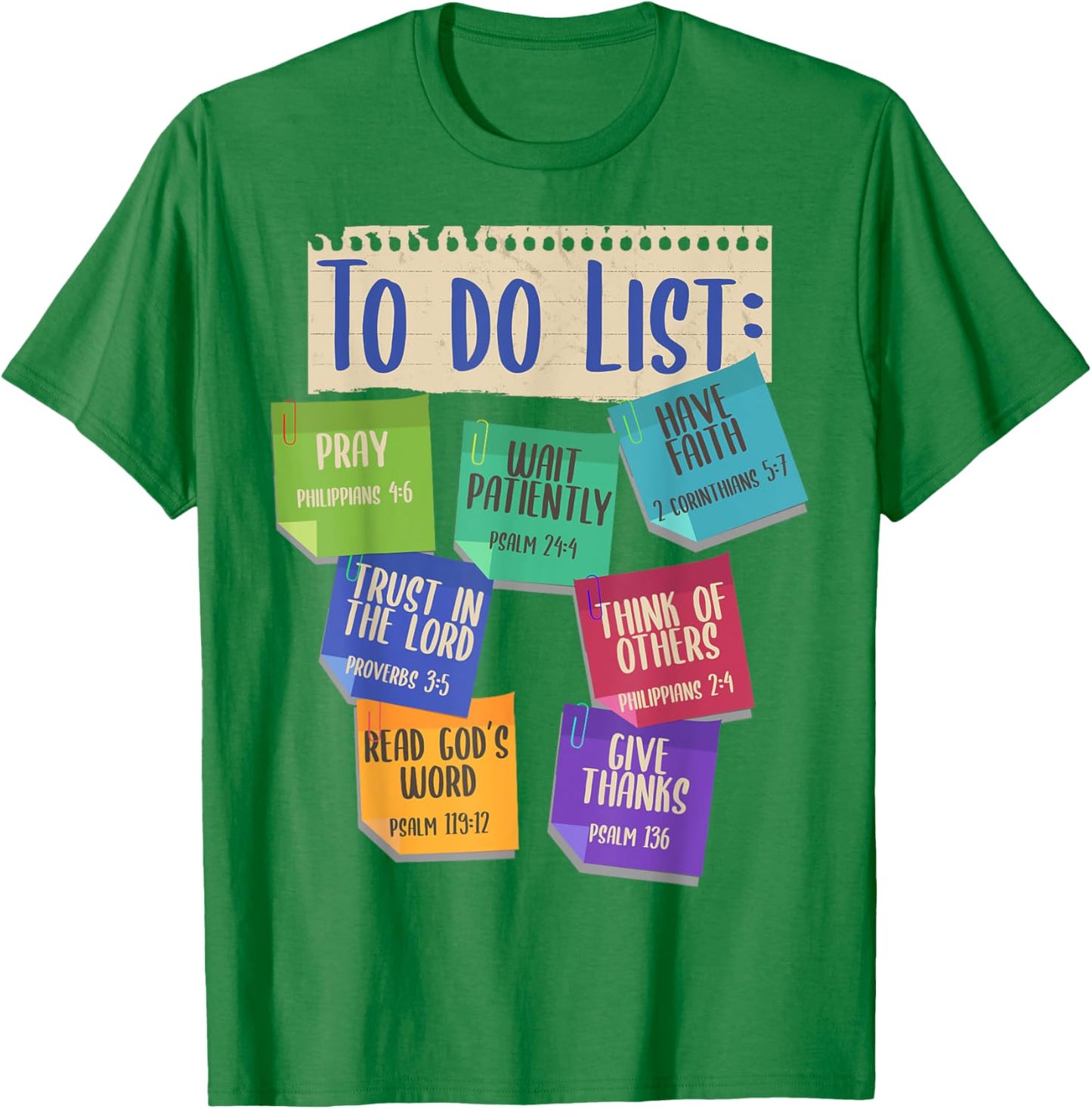 Christian To Do List Faith Bible Verse Religious Christian T-Shirt - T-Shirt | Irish Green