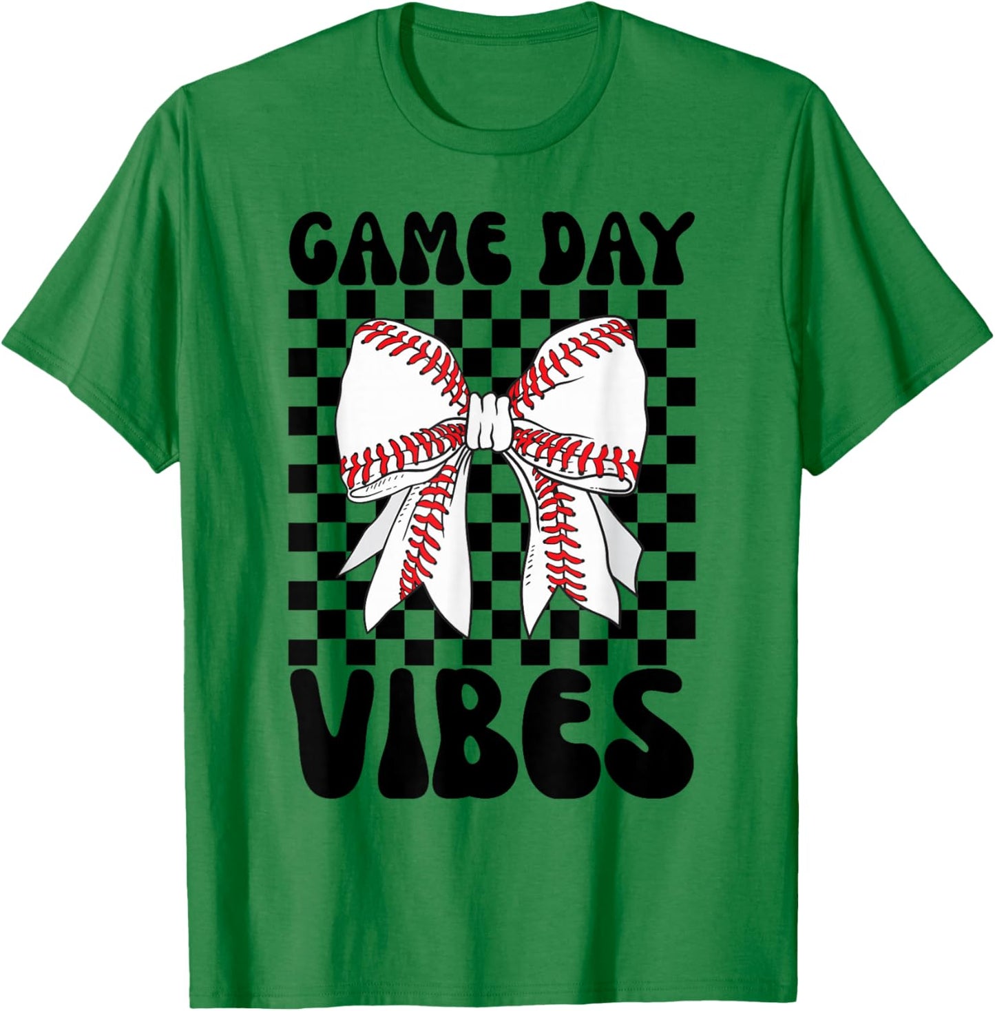 Game Day Vibes Coquette Bow Baseball Mama T-Shirt - T-Shirt | Irish Green