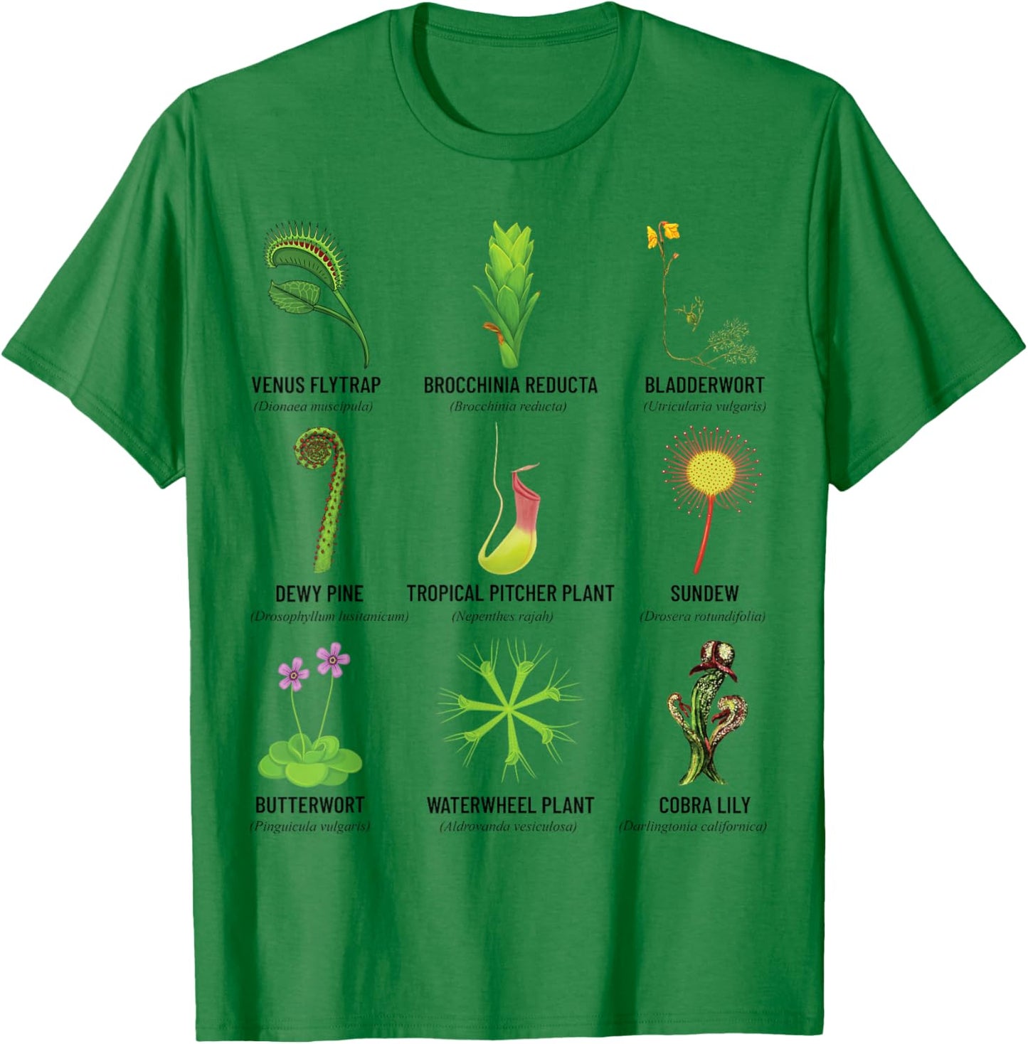 Carnivorous Plants Chart Venus Flytrap, Pitcher Plant T-Shirt - T-Shirt | Irish Green