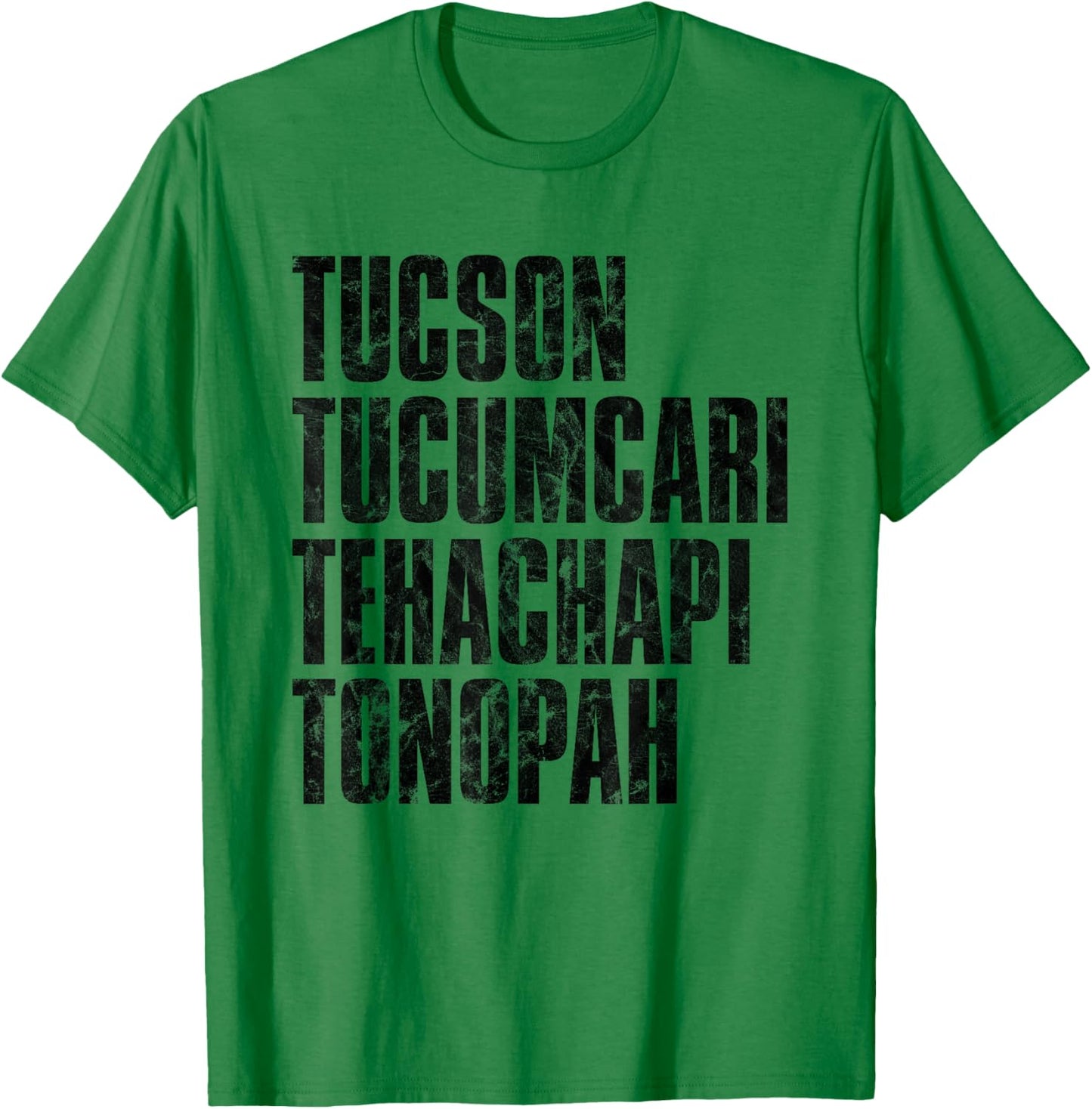 Tucson Tucumcari Tehachapi Tonapah Tourist - Grey, -Adults, Short Sleeve, , Printed Graphic T-Shirt - T-Shirt | Irish Green