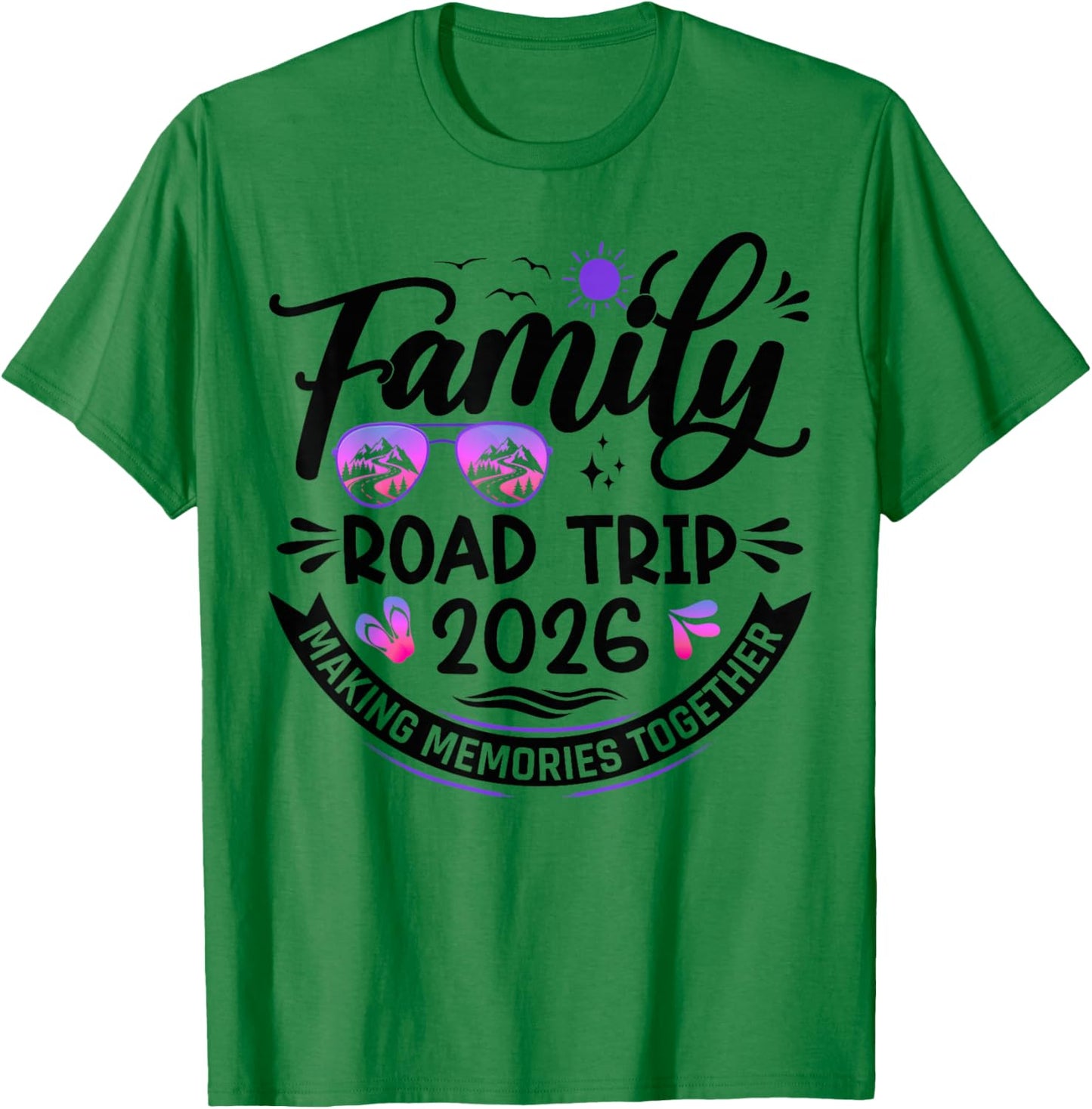 Family Road Trip 2026 Matching Family Vacation 2026 T-Shirt - T-Shirt | Irish Green