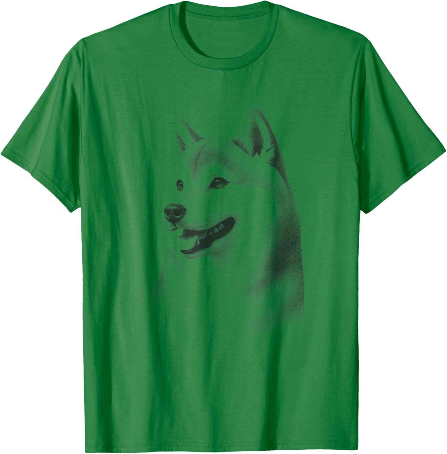 Vintage Shiba Inu Drawing Art Design T-Shirt - T-Shirt | Irish Green