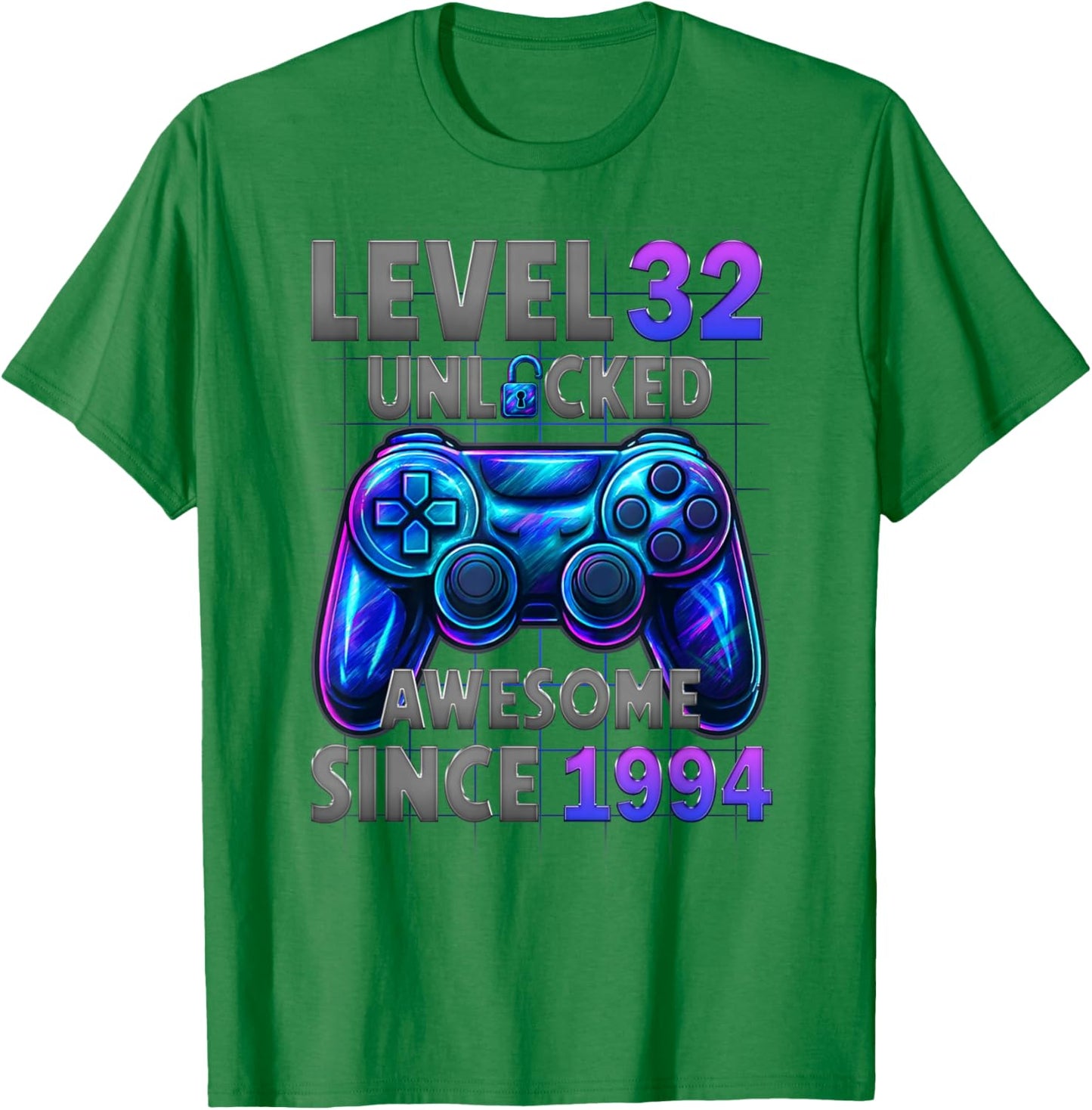 Level 32 Unlocked Awesome Since 1994 32nd Birthday Gaming T-Shirt - T-Shirt | Irish Green
