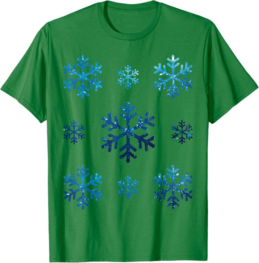 Christmas Snowflakes White T-Shirt - T-Shirt | Irish Green