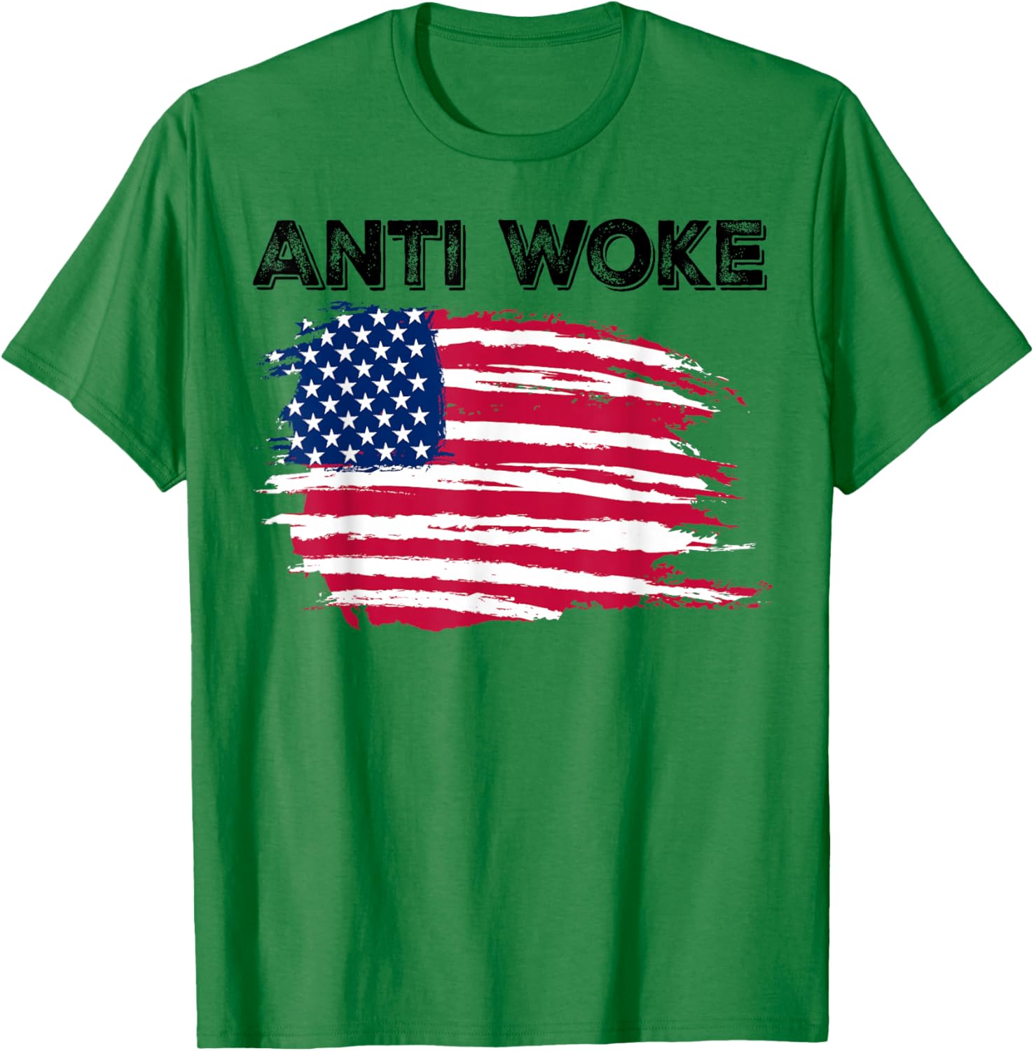 Anti Woke USA Flag Free Speech Not Woke T-Shirt - T-Shirt | Irish Green