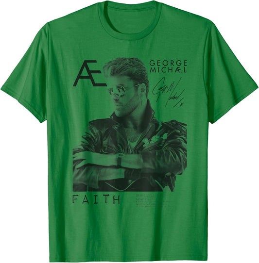 George Michael Signature Faith Graphic T-Shirt - T-Shirt | Irish Green