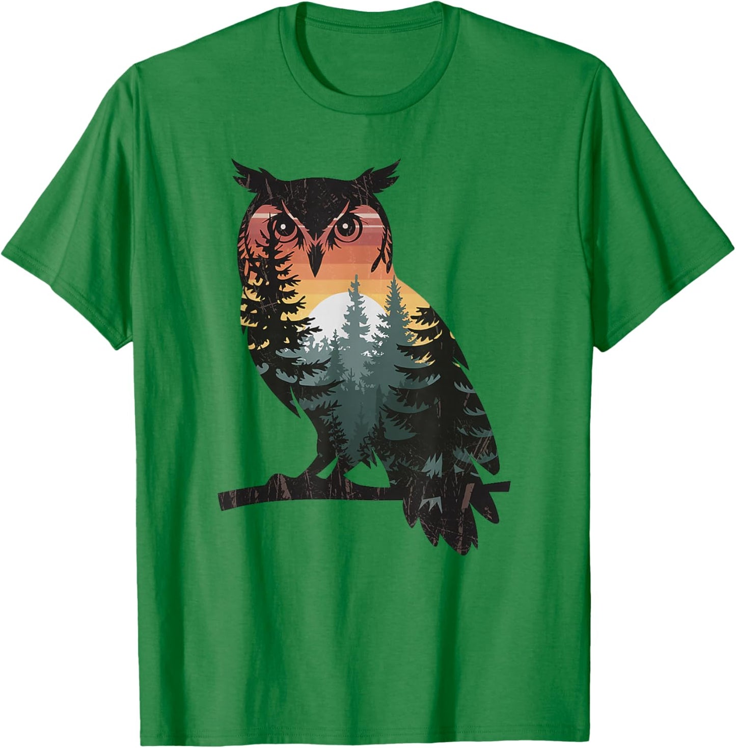 Owl Hunting Hiking Outdoor Camping Forest Men Women Owl T-Shirt - T-Shirt | Irish Green