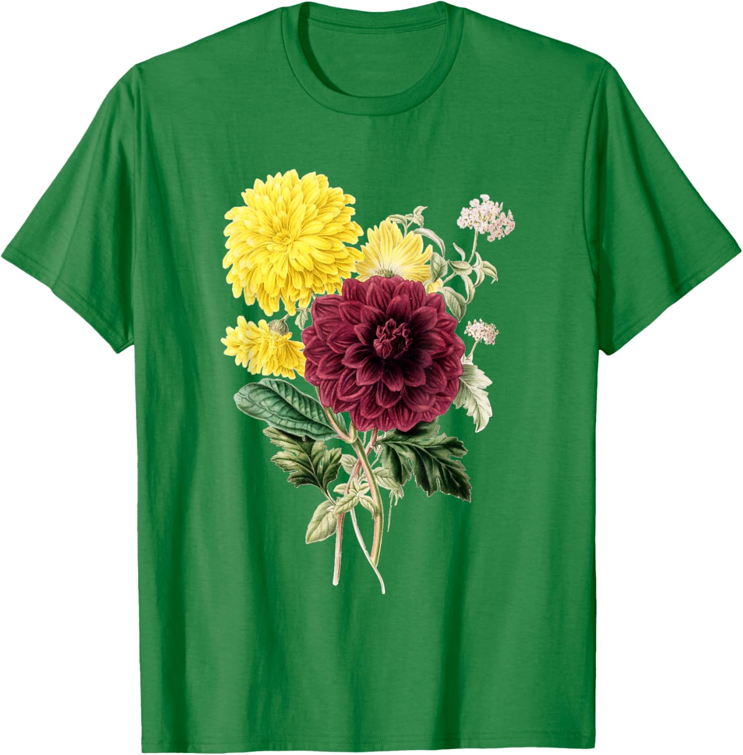 Chrysanthemum botanical flower chrysanths Lucky optimism T-Shirt - T-Shirt | Irish Green