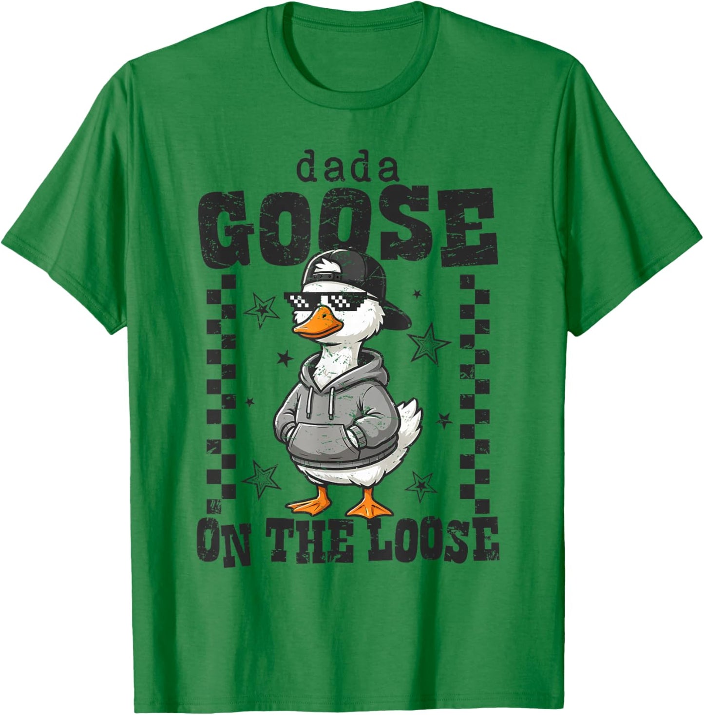 Dada Goose On The Loose Silly Goose Dad Men Father's Day T-Shirt - T-Shirt | Irish Green