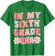 In My Sixth Grade Era Cute Groovy 6th Grade Back to School T-Shirt - T-Shirt | Irish Green