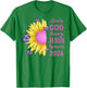 Loved By God Chosen By Jesus Baptized 2024 Pretty Sunflower T-Shirt - T-Shirt | Irish Green