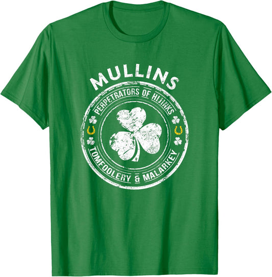 Mullins Irish Family Name T-Shirt - T-Shirt | Irish Green