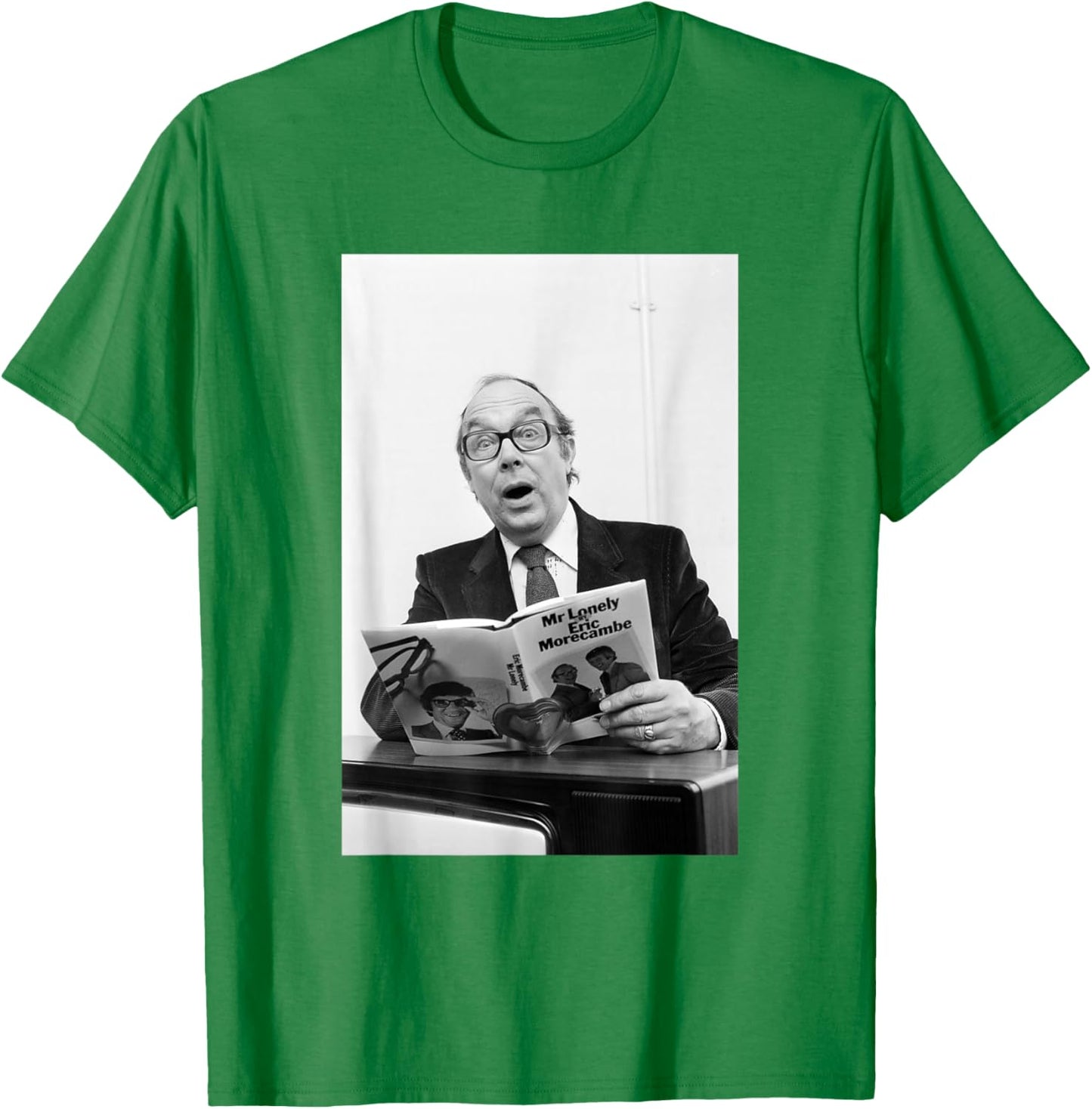 Comedian Eric Morecambe & Wise Promoting Mr Lonely Book T-Shirt - T-Shirt | Irish Green