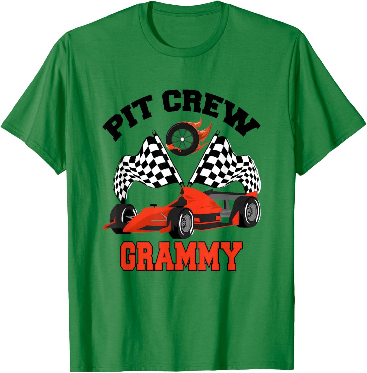 Grammy Pit Crew Race Car Birthday Family Racing T-Shirt - T-Shirt | Irish Green