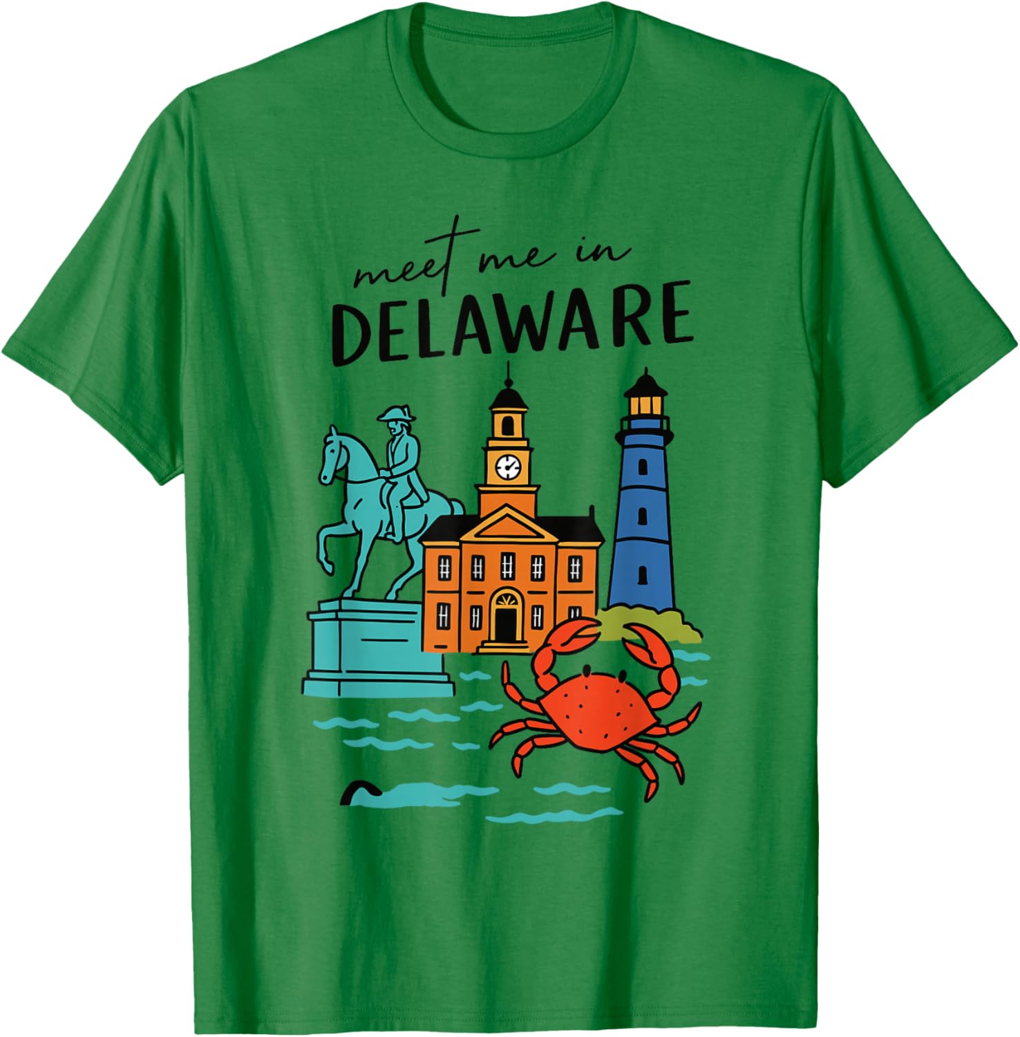 Meet me in Delaware - Cute US State Travel Retro Design T-Shirt - T-Shirt | Irish Green