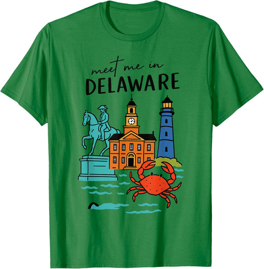 Meet me in Delaware - Cute US State Travel Retro Design T-Shirt - T-Shirt | Irish Green