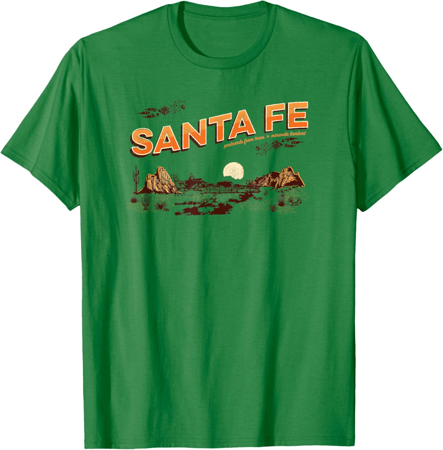 Miranda Lambert Santa Fe Postcards From Texas T-Shirt - T-Shirt | Irish Green