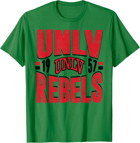 UNLV Rebels Vintage 90's Retro White Officially Licensed T-Shirt - T-Shirt | Irish Green