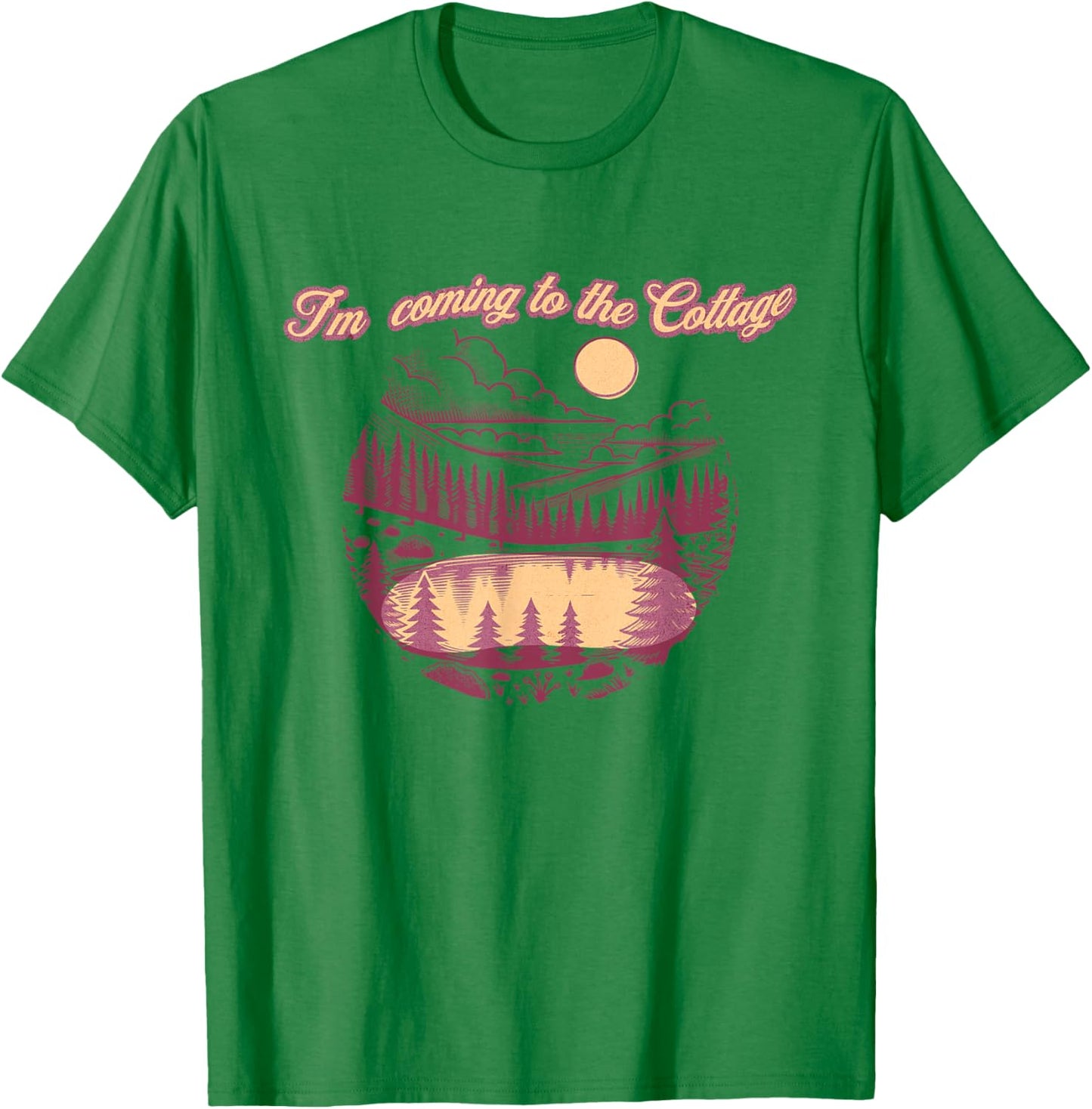 I'm Coming to The Cottage Vintage Lake Nature Camping T-Shirt - T-Shirt | Irish Green
