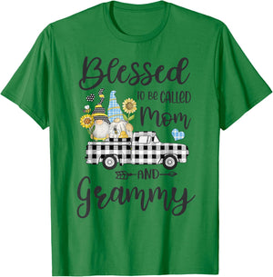 Gnomes Blessed To Be Called Mom And Grammy Mother's Day T-Shirt - T-Shirt | Irish Green
