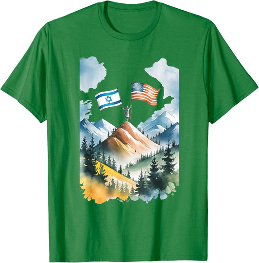 Flag of Israel and USA T-Shirt - T-Shirt | Irish Green