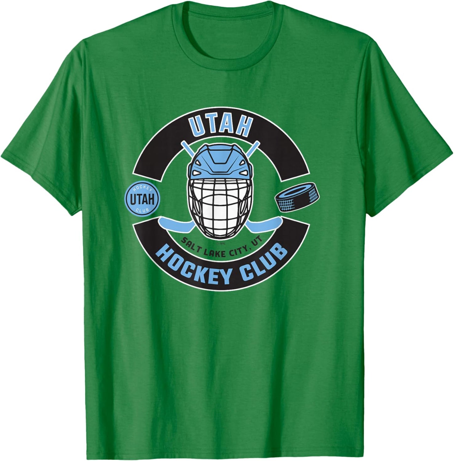 Utah Hockey Club Mask Gray Officially Licensed T-Shirt - T-Shirt | Irish Green