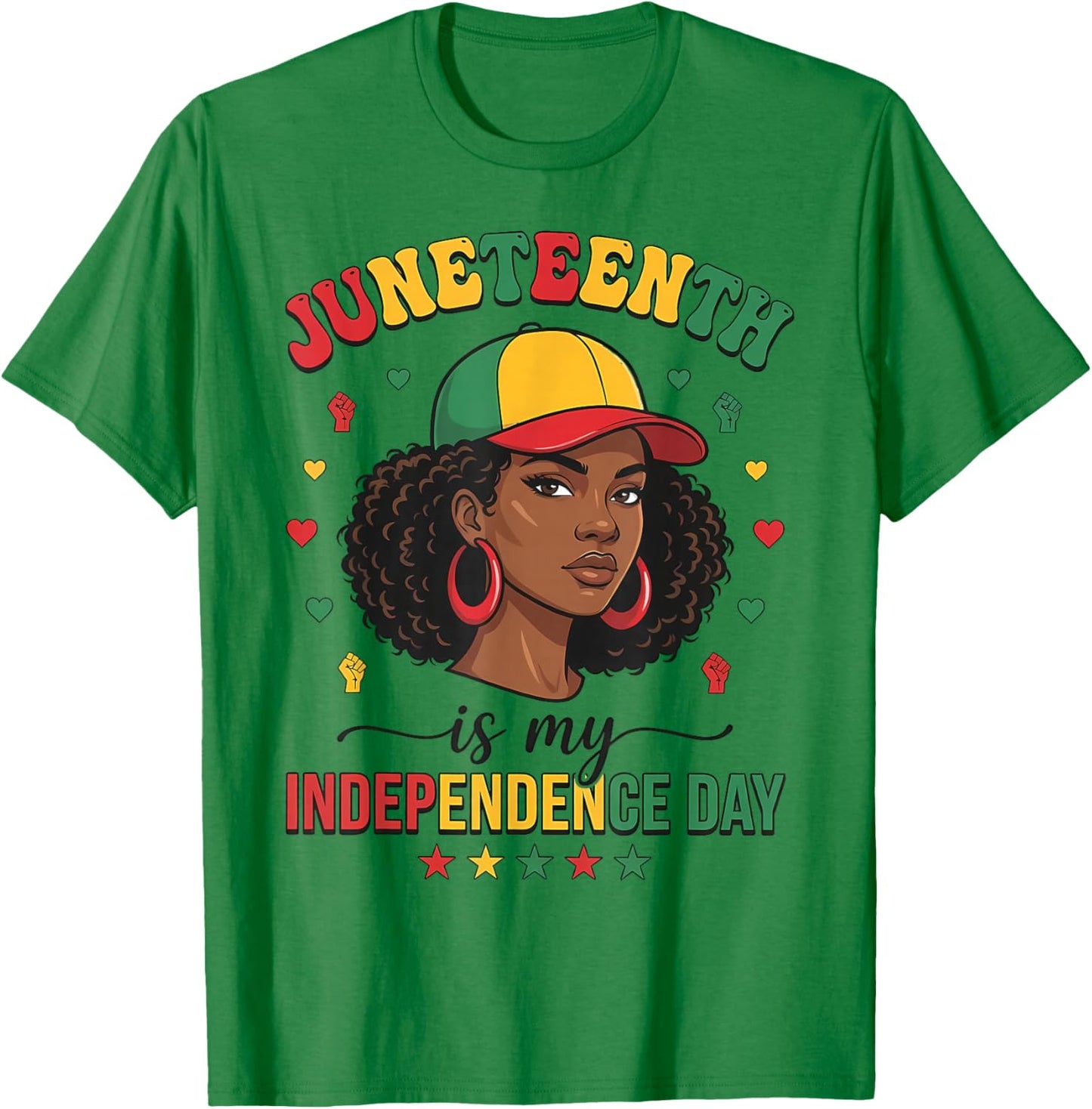 Juneteenth 1865 Freedom Day Black Women Girl African Afro T-Shirt - T-Shirt | Irish Green