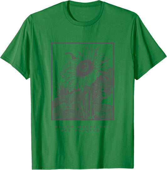 Sunflower Shirt Vintage Bloom Where You Are Planted T-Shirt - T-Shirt | Irish Green