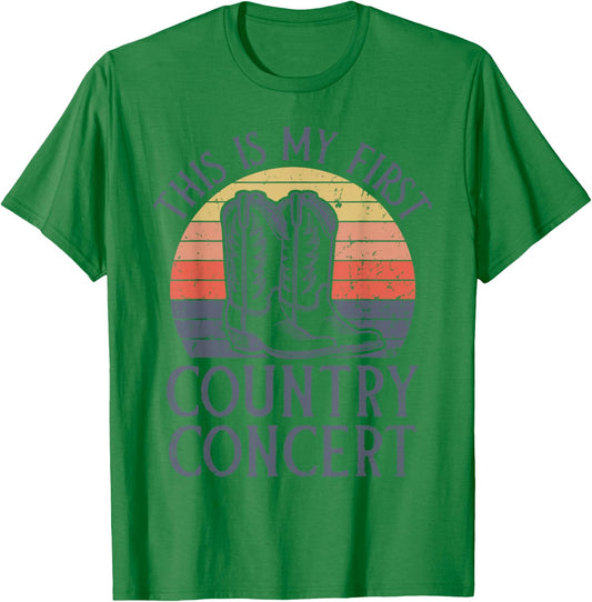 My First Country Concert Retro Vintage Country Music Concert T-Shirt - T-Shirt | Irish Green