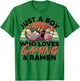 Gaming Just A Boy Who Loves Ramen Gaming Retro Gamer T-Shirt - T-Shirt | Irish Green