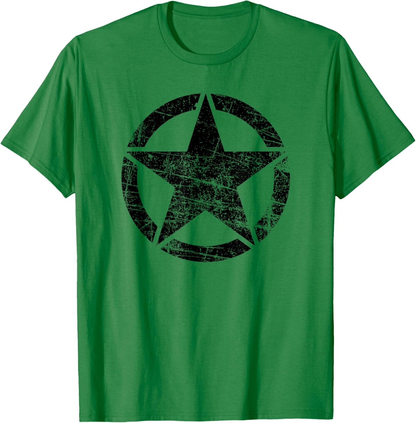 Vintage Army Star Classic Retro USA Military Distressed Logo T-Shirt - T-Shirt | Irish Green