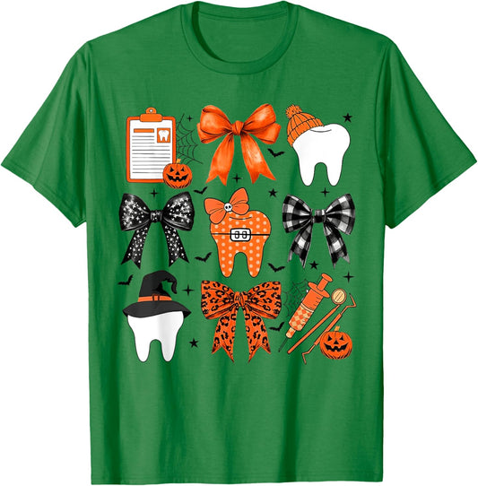 Coquette Halloween Dentist, Dental assistant Halloween T-Shirt - T-Shirt | Irish Green