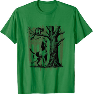 Patriotic Coon Hunting Dog American Flag T-Shirt - T-Shirt | Irish Green