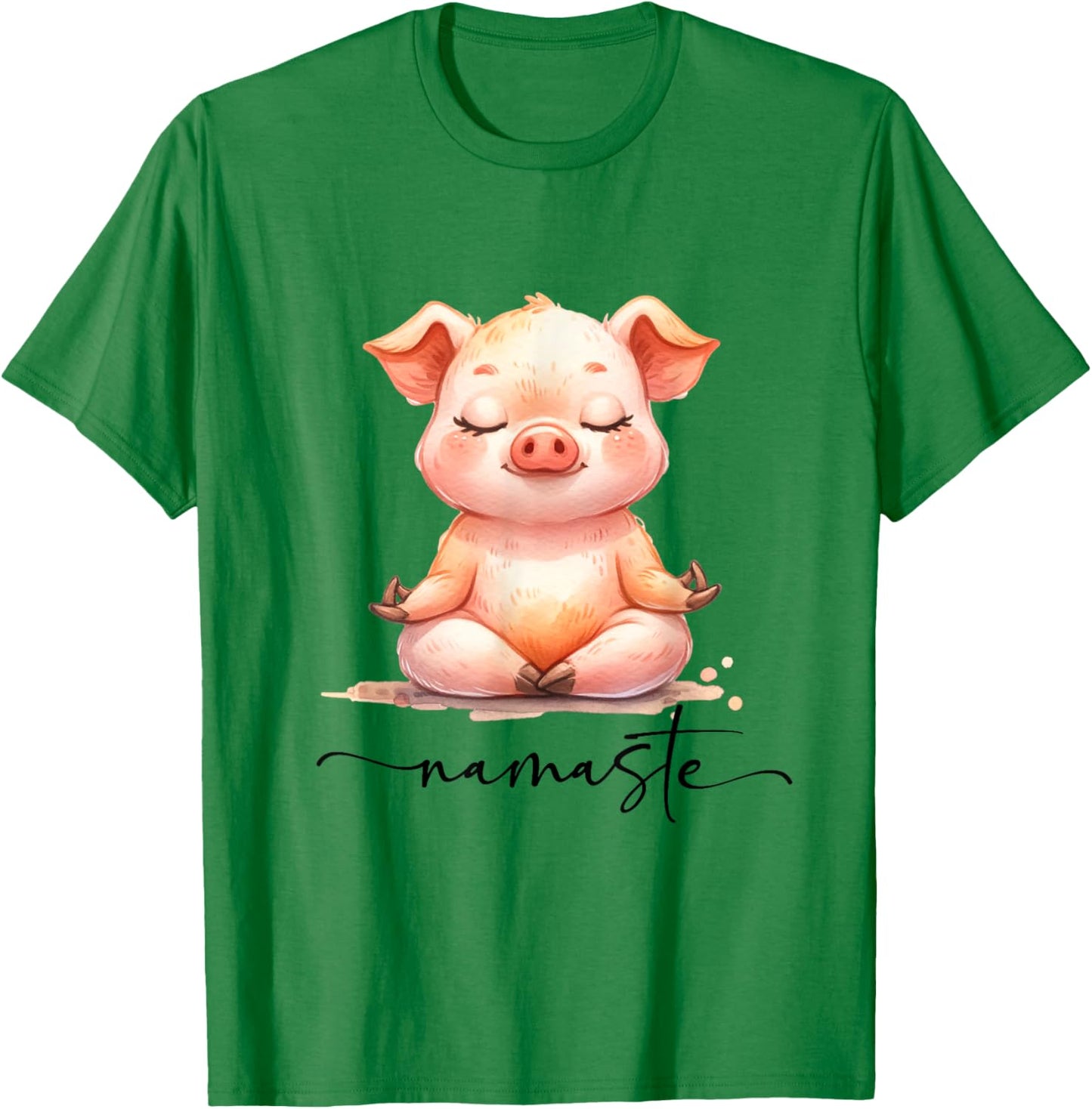 Cute Pig Yoga Colorful Meditation Zen Namaste T-Shirt - T-Shirt | Irish Green