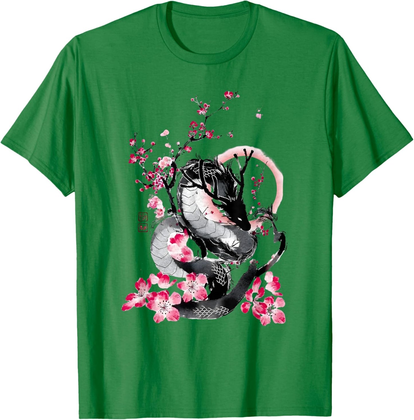 Japanese Aesthetic Dragon Tokyo Japan Manga Anime Asian 80's T-Shirt - T-Shirt | Irish Green