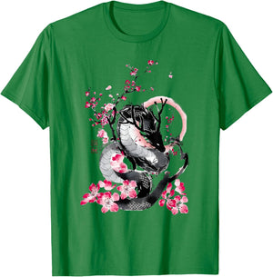 Japanese Aesthetic Dragon Tokyo Japan Manga Anime Asian 80's T-Shirt - T-Shirt | Irish Green