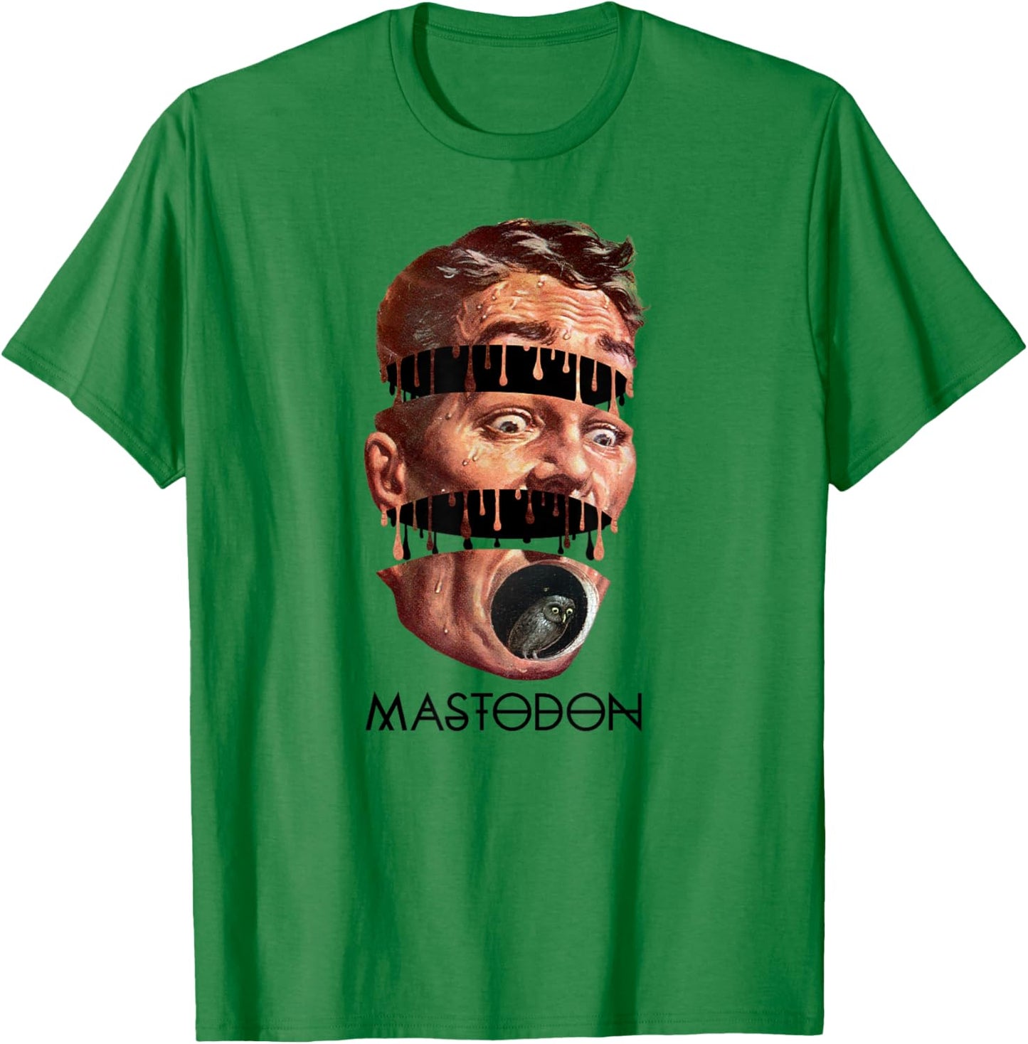 Mastodon – Head Split Owl T-Shirt - T-Shirt | Irish Green