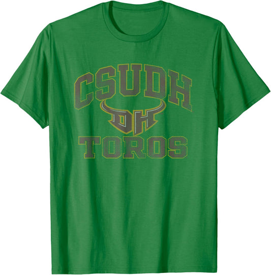 Cal State Dominguez Hills Toros Vintage Worn Gray T-Shirt - T-Shirt | Irish Green